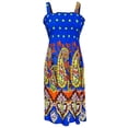 thumbnail image 6 of Peach Couture Women's Midi Multicolor Exotic Smocked Spring Summer Dress, 6 of 9