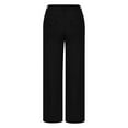 thumbnail image 4 of Edvintorg Woman Loose Work Pants Fashion High Waist Wide Leg Pants Trousers Solid Color Versatile Casual Suit Pants Black XXL, 4 of 5