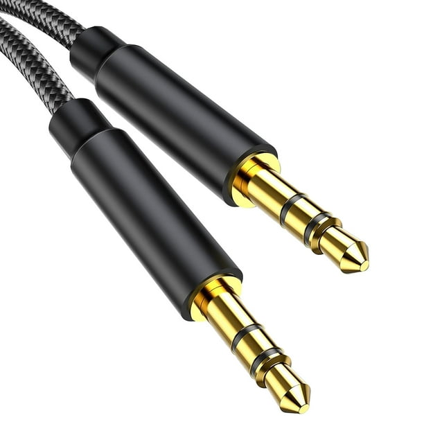 Câble Jack 3.5mm, Cable Jack Audio Mâle vers Mâle [2m] Câble Auxiliaire  Stéréo en Nylon Compatible avec Casques, Autoradios, Smartphones, iPhones,  iPod, iPad, Lecteur Mp3 et Plus 