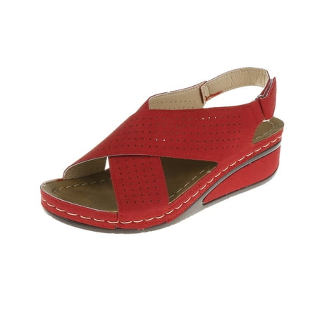 

Hvyesh Women s Strappy Espadrille Platform Wedge Sandals Ankle Strap Concise Fashion Sandals Summer Beach Sandal Shoes