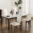 thumbnail image 3 of EOP Mid-Century Modern Upholstered Dining Chairs Set of 4, Farmhouse Fabric Kitchen & Dining Room Chairs with Extra Padded Seat, Ideal for Living Room, Restaurant, Beige, 3 of 9