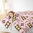 thumbnail image 3 of jejeloiu Classic Tribal Twin Comforter Sets For Girls,Traditional Print Bedding Set,Green Multicolor,Pink Reversible,2pcs,1 Comforter and 1 Pillowcase, 3 of 7