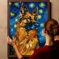 thumbnail image 6 of Dog Canvas Art Decor Creative Dog Picture for Wall Decor Van Gogh Starry Night Belgian Tervuren Dog Poster Painting Prints for Living Room Pet Club, 6 of 6