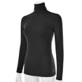 thumbnail image 2 of EIMIN Women's Long Sleeve Turtleneck Lightweight Pullover Slim Shirt Top BLACK 3XL, 2 of 4