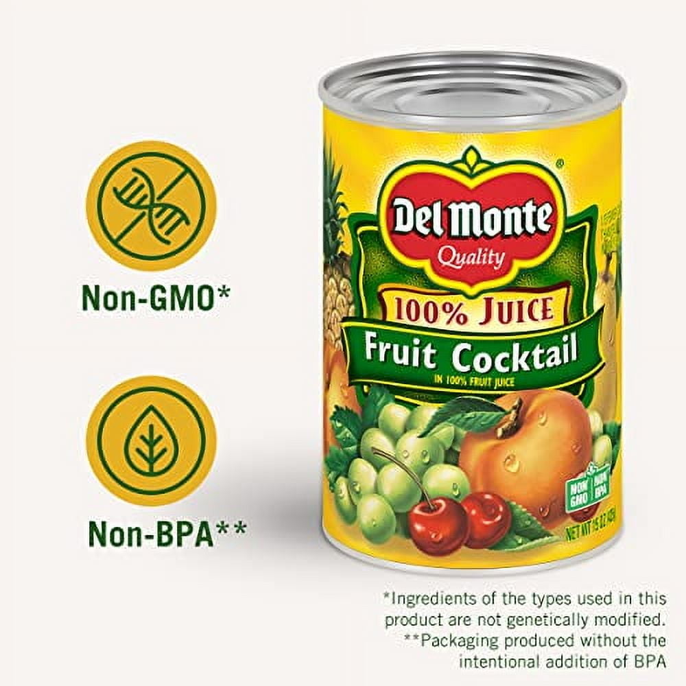 Del Monte Canned Fruit Cocktail in KKS1&nbsp;100% Fresh Juice, 15 Ounce (Pack of 12)
