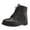 Black, variant on Fesfesfes Fuax-Leather Boots For Women Winter Snow Keep Warm And Velvet Cotton Shoes Female Student Short 41(US:9)