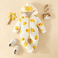 thumbnail image 2 of Zshosam Baby Boy Snow Suit Newborn Fleece Jumpsuit Hooded Warm Thicken Winter Outwear Snowsuit for Baby Girls and Boys Size 9 12 Months,(Yellow 9-12 Months), 2 of 6