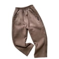 thumbnail image 4 of Hifoo Girls Lined Pants Winter Warm Thermal Kids Joggers Soft Cozy Casual Trousers Toddler Girls Boys Thickened Comfortable Boho Child Solid Color Slacks, 4 of 5