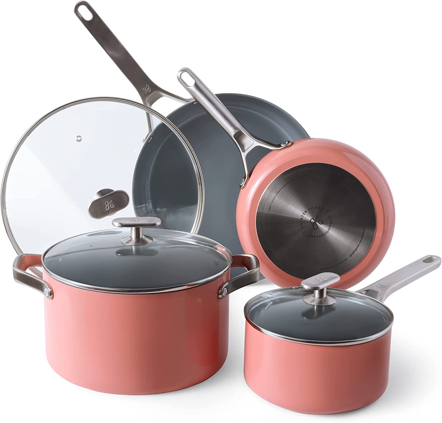 Greater Goods Party of Four Cook Kit 10 Piece Nonstick Cookware Set