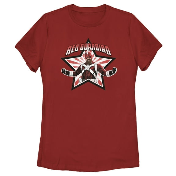 Women's Marvel Black Widow Guardian Star  Graphic Tee Red Small