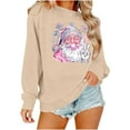 thumbnail image 4 of Women's Christmas Sweatshirts Fleece Xmas Holiday Tops Long Sleeve Shirts Crew Neck Pullover Sweater Blouses Light Warm Sweatshirt Fall Winter Outfits Y2K Clothes, 4 of 6