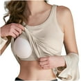thumbnail image 3 of Jinhomg Womens Tank Tops with Built in Bra Casual Sleeveless Workout Yoga Shirt Basic Solid Undershirt Plus Size Padded Camisole Shelf Bra Beige XXXL, 3 of 10
