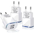 thumbnail image 1 of Cargador de pared USB, paquete de 3, 2,1 A, 5 V, adaptador de corriente LED universal de 2 puertos, compatible con iPhone 11, XR, X, XS Max, 8, 7, 6, 6S Plus, 5S, iPad, Samsung Galaxy/Note y teléfonos, 1 of 5
