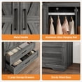 thumbnail image 5 of Blotout 2 Door Farmhouse Armoire Wardrobe Closet With 2 Drawers, 70" Tall Wooden Wardrobe Cabinet with Hanging Rod and Adjustable Shelves for Bedroom, Grey, 5 of 8