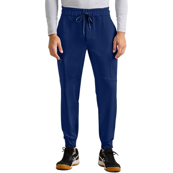 Healing Hands Men's Scrub Pant Nolen Jogger with 6 Pocket, Moisture Wicking, 360° Stretch & Recycled Fibers 9172, M, Navy