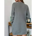thumbnail image 4 of Womens Sweaters Boho Long Sleeve Open Front Chunky Cable Knit Cardigan, Grey, M, 4 of 5