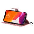 thumbnail image 4 of iPhone 13 Mini Wallet Case, Flip Kickstand Emboss Butterfly PU Leather Protective Phone Cover with Wrist Strap & Card Slots, Rosegold, 4 of 7