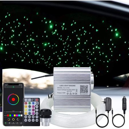 

Upgraded 10W Twinkle+Music Effect+App Control Fiber Optic Lights Kit For Star Ceiling Sky Light Car/Home Rgbw Light Engine+Optical Fiber Cable 295Pcs Of 9.8Ft/3M(0.03+0.04+0.06In)+28Key Remote