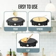 thumbnail image 2 of OVENTE Electric Crepe Maker and Pancake Griddle Cooktop with 12" Nonstick Hot Plate, Black CRM1122B, 2 of 7