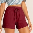 thumbnail image 2 of RYRJJ Women's Hiking Shorts Golf Athletic Outdoor Shorts Plus Size Elastic Waist Drawstring Casual Summer Beach Shorts with Pockets(Red,M), 2 of 9