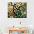 thumbnail image 2 of Erapdaur Peacock Birds Forest Wall Art Print Canvas Home Decor for Bedroom Kitchen Living Room Office, High Definition Picture Photo Prints, Elegant Wall Decor 20x16in, 2 of 6