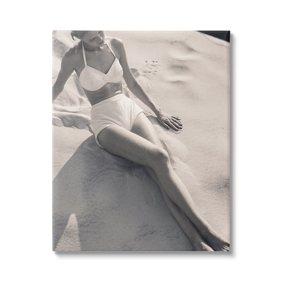 Stupell Industries Beach Fashion Photography Nature Photography Gallery Wrapped Canvas Art Print Wall Art, 16 x 20