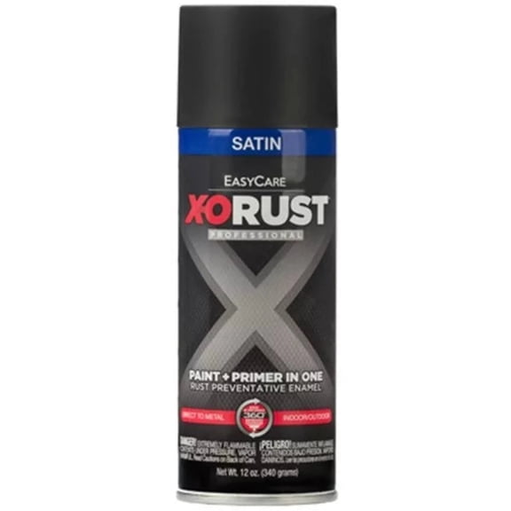 X-O Rust XOP18-AER 12 oz Can of Satin Black Anti-Rust Enamel Spray Paint