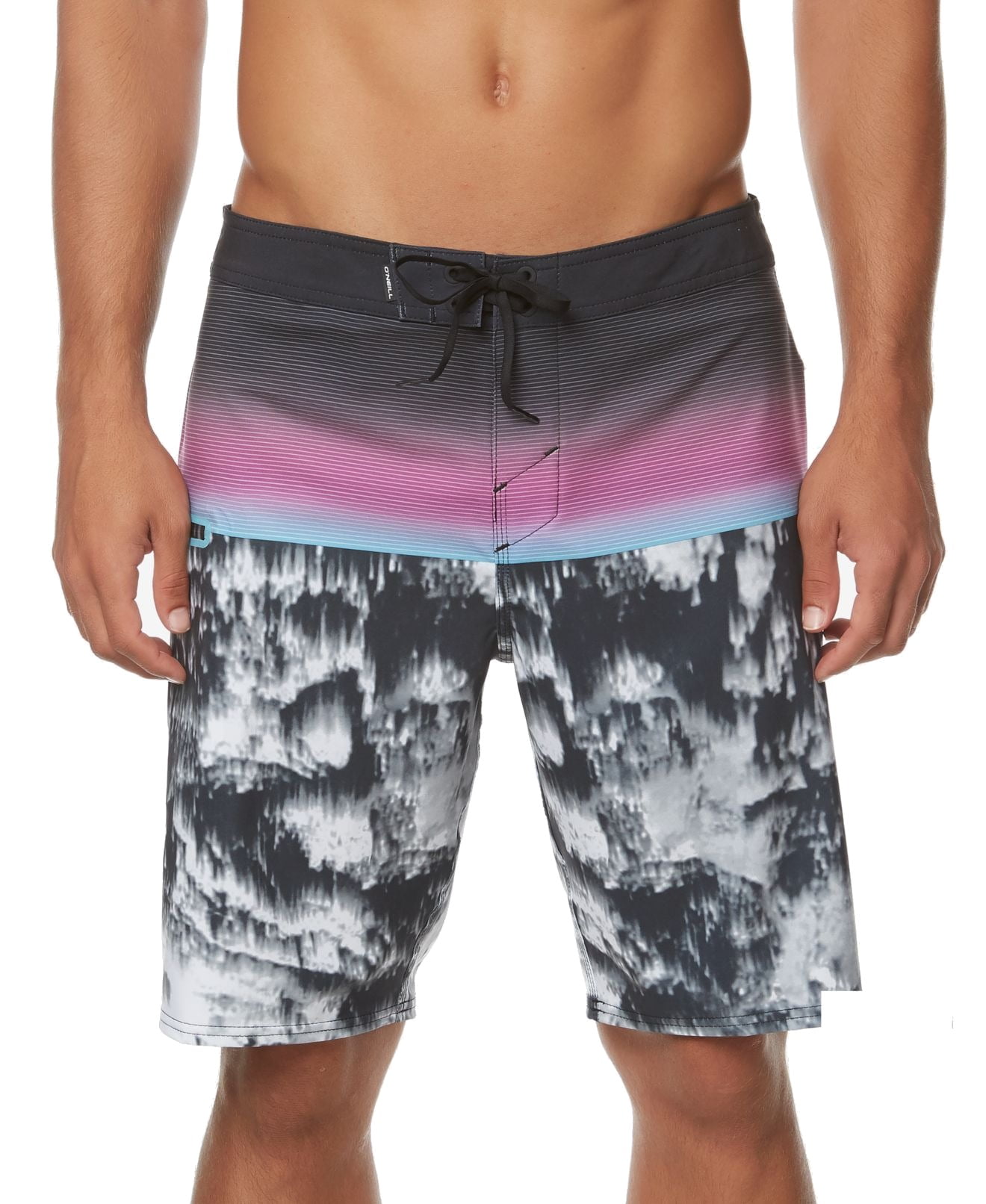 O'Neill Men Swimwear Black Board Shorts Printed Stretch 29 Walmart