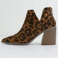 thumbnail image 2 of Dellytop Womens Pointed Toe Cutout Stacked Slip On Chunky Block High Heel Booties, 2 of 5