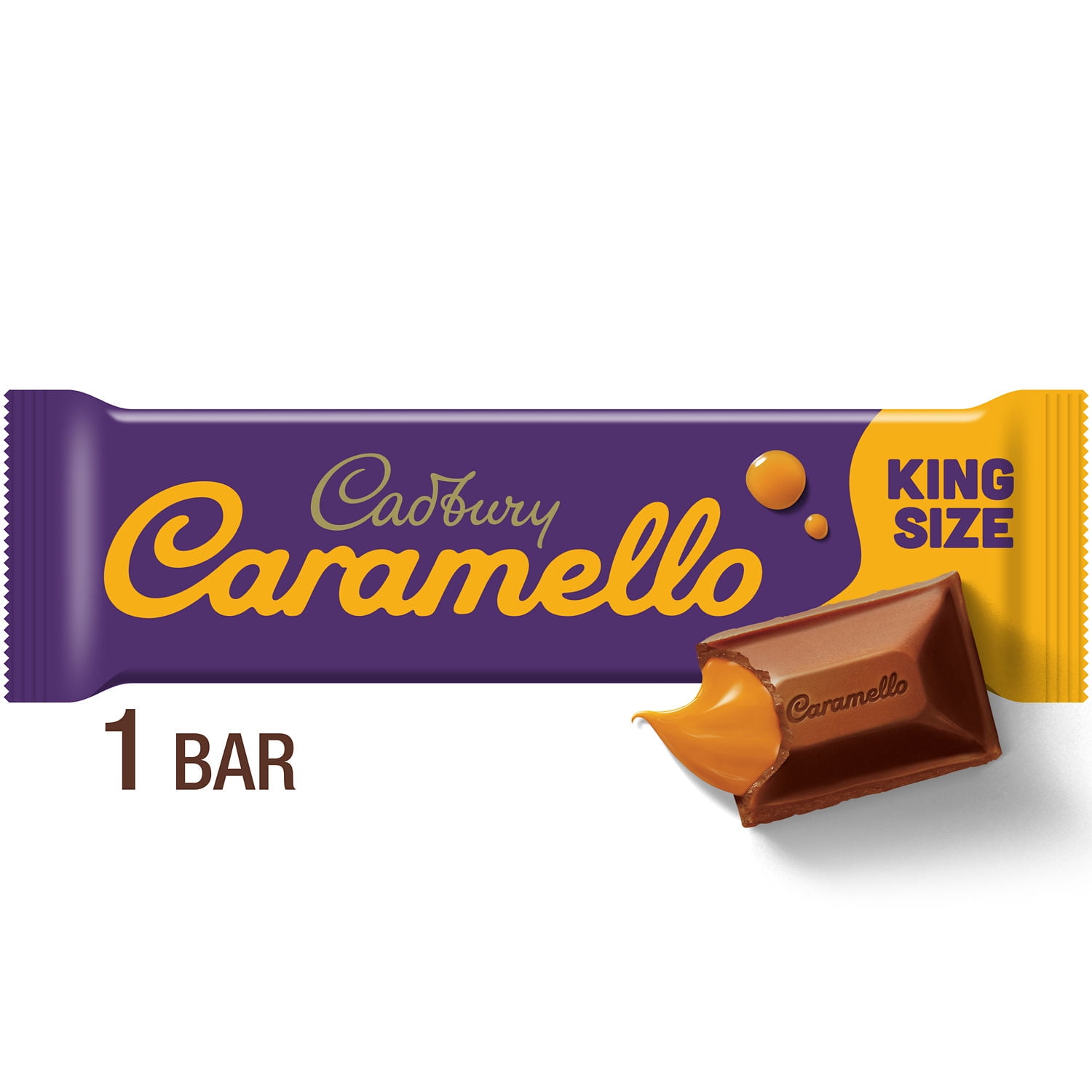 (6 pack) Cadbury Caramello Milk Chocolate Caramel King Size Candy, Bar 2.7 oz