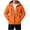 Orange, variant on Sevevn Men Rain Jacket Hooded Regular Fit Waterproof Mesh Lined Fabric Dual Chest Zip Pockets Side Zip Pockets Neon Zipper Trim Cuffs For Hiking Wear