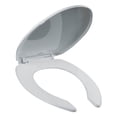 thumbnail image 4 of asiento para baño bisagras ajustables alargado blanco plástico, 4 of 5