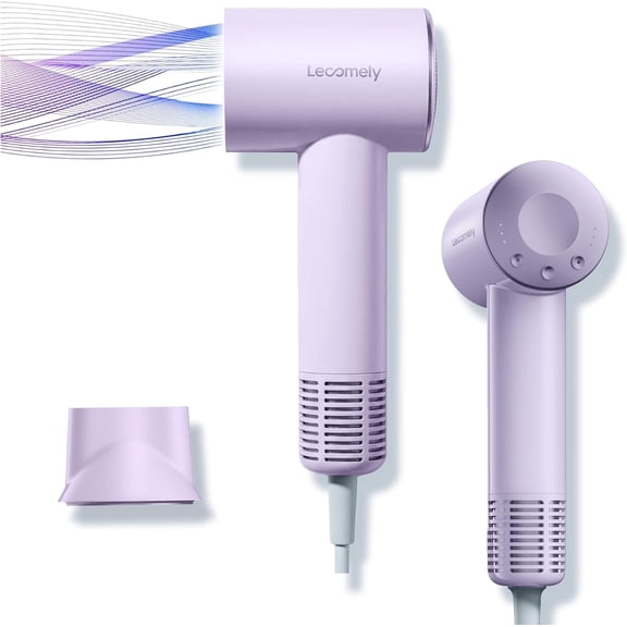 Dual Voltage Hair Dryer for Worldwide Travel, High-Speed Portable Blow Dryer with 200M Negative Ions, 0.69 lb, Lavender Purple