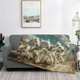 thumbnail image 3 of Salouo Roman Chariot Horse Race Print Throw Blanket Gifts for Women Men Soft Flannel Blanket for Home Living Room Decor Bedroom Blanket Gifts for Mom Dad -60"x50", 3 of 7