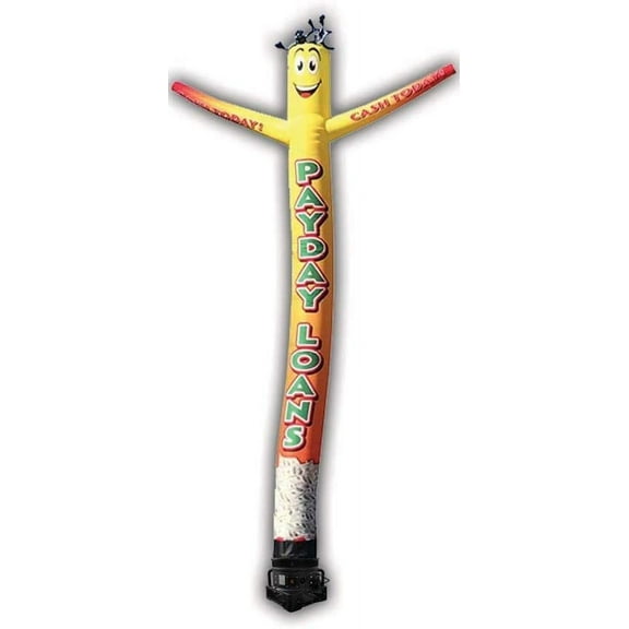 20ft Inflatable Tube Man Guy Puppet Dancer - Payday Loans Yellow - Complete with 1HP 2 Speed Air Blower