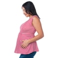 thumbnail image 3 of Blusa Maternidad Rayada Fresca Cómoda Ropa Embarazo Blusa Suave Mujer Sin Mangas Casual Color Rojo, 3 of 3