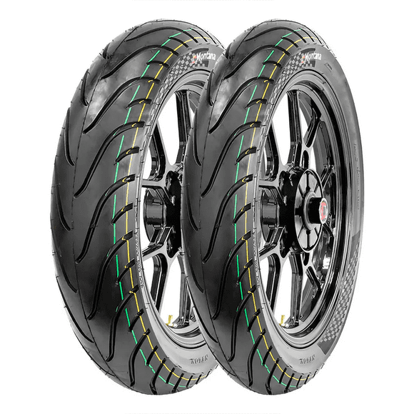 Llantas De Moto Montana 130/70-17 + 110/70-17 M-77c Urbana Uso Sin Camara