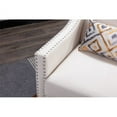 thumbnail image 6 of Accent Chair with Small Pillow, Mid Century Armchair with Decorative Nailheads and Solid Wooden Legs, Modern Chairs for Living Room and Bedroom, Beige, 6 of 7