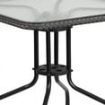 thumbnail image 3 of Flash Furniture 28'' Square Glass Metal Table with Gray Rattan Edging and 2 Gray Rattan Stack Chairs, 3 of 11