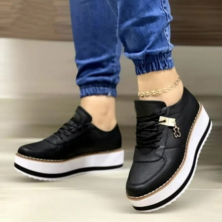

Qepwscx Snow Boots Womens Women鈥橲 Shoes Large Size Lace-Up Women s Shoes Fashion Solid Color All-Match Inner Heightening Casual Thick Sole Shoes Running Shoes For Women