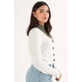 thumbnail image 4 of White Mossy Cropped Cardigan - Women's Button-Up Knit Sweater, 4 of 4