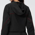 thumbnail image 5 of T Shirts Women Hooded Short Sleeve Cropped Athletic Solid Print Sun Protection Jacket Activewear Women Graphic Tees L, 5 of 6