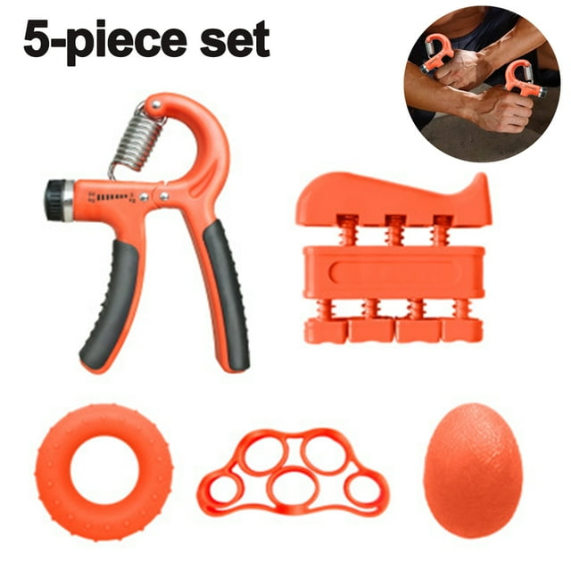 Grip Strength Trainer Kit (5 Pack), Hand Grip Strengthener Kit, Hand Strengthener & Grip Strength Kit - Hand Exerciser Grip Strengthener Kit, Grip Trainer & Hand Grips for Strength with Carry Bag