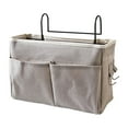 thumbnail image 1 of Bolsa de almacenamiento para de noche, 2 ganchos laterales, soporte para botella de agua, bolsillos para cama de teléfono Gris Zulema Carrito de noche, 1 of 7