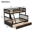 thumbnail image 5 of Euroco Wood Twin over Full Bunk Bed with Drawers, Convertible Two Beds in One, Espresso, 5 of 14