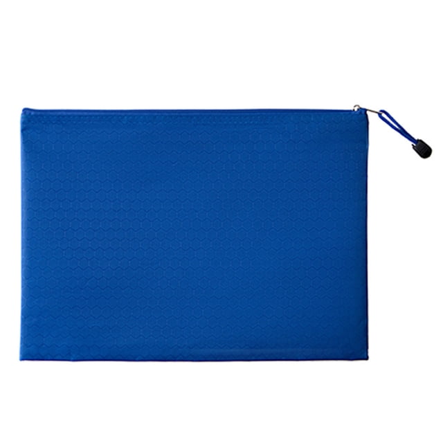 Oxford Cloth File Bag with Zipper Waterproof Lanyard Design Document Storage Bag Office Supplies