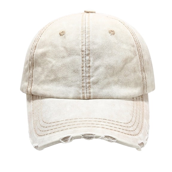 Washed Distressed Denim Baseball Cap for Men Women Vintage Retro Dad Hat with Frayed Edges and Holes, Soft Cotton Sun Protection Adjustable Trucker Cap for Everyday Casual Apparel Outdoor Gear
