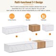 thumbnail image 4 of Harper & Bright Designs Modern TV Stand for 88 inch TV with 4 Storage Drawers, Modern Free-Combination Entertainment Center Faux Marble and Walnut Wood Grain Finish, White, 4 of 19