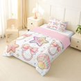 thumbnail image 2 of Manfei Cartoon Bowtie Twin Comforter Sets,Star Pearl Shell Bedding Set,Pink Reversible,2-Piece,1 Comforter and 1 Pillowcase, 2 of 7