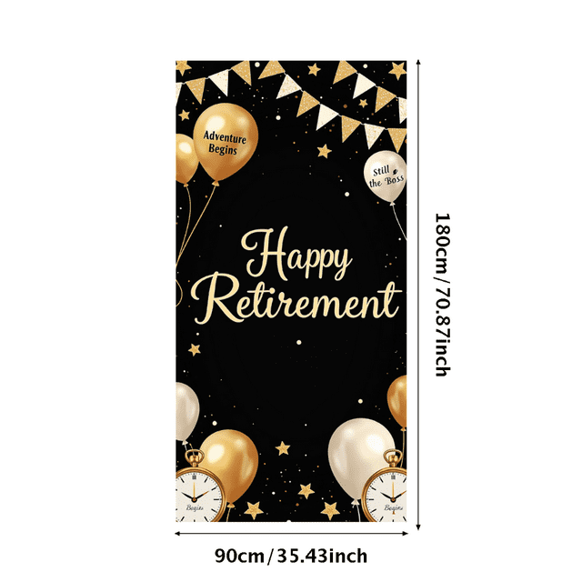 Happy Retirement Banner Backdrop Decoration for Party Golden Celebration Event Photography Props Background Decoration Retirement Party Banner
